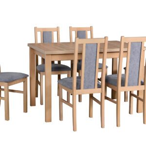Stůl ALBA 1 + Židle BOS 14 (6ks.) DX19