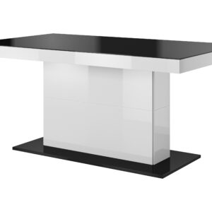 Stůl QU81 QUARTZ Černý / Bílý / Černé sklo