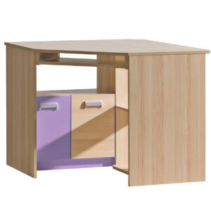LR11 Rohový psací stůl LORENTO jasan coimbra + fialový