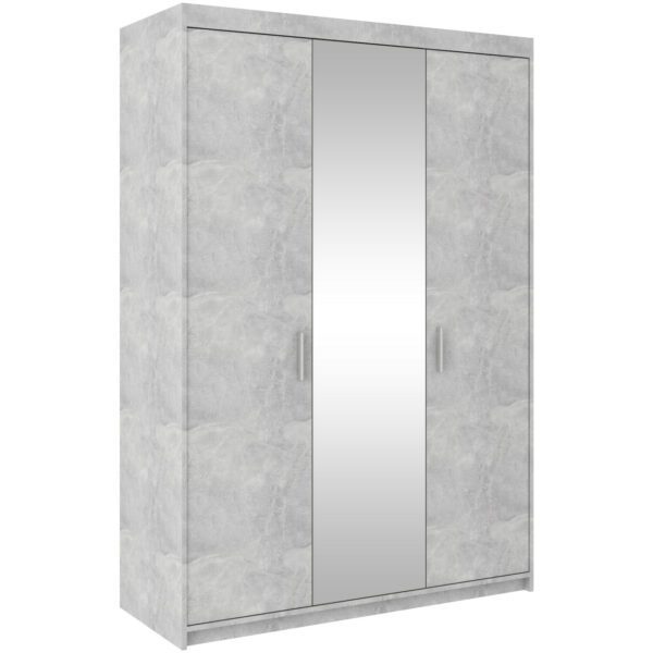 Šatní skříň se zrcadlem ELENA 3D jasná beton
