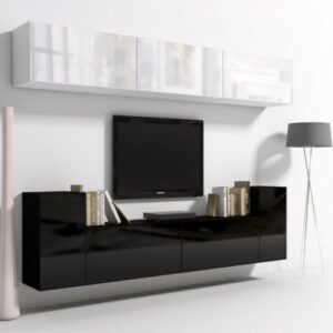 Elegantní obývací stěna ONYX 6 bílý / černý lesk