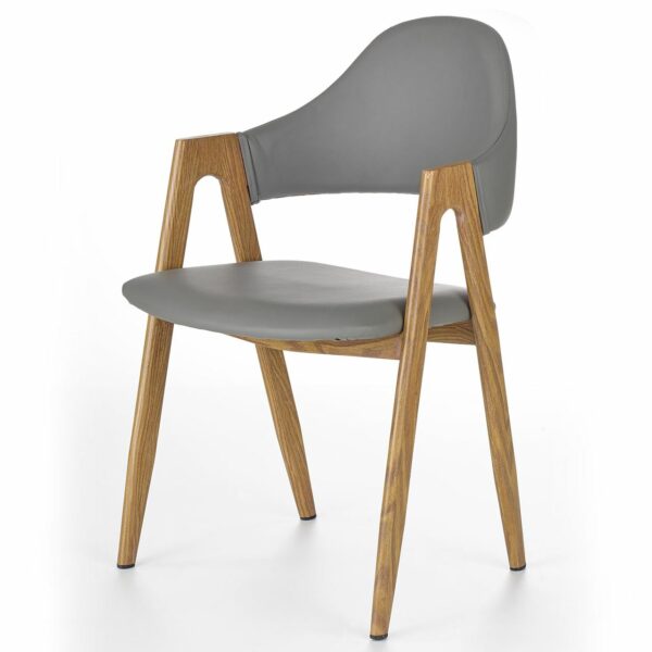 Židle K247 šedý / dub medový