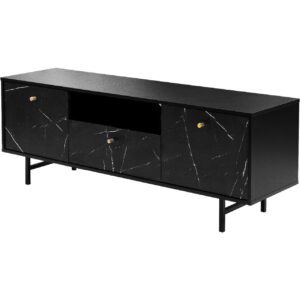 Televizní stolek VEROLI VR03 černý / černý mramor