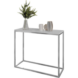 Konzolový stolek ARAMIS 80cm chrom / bílá